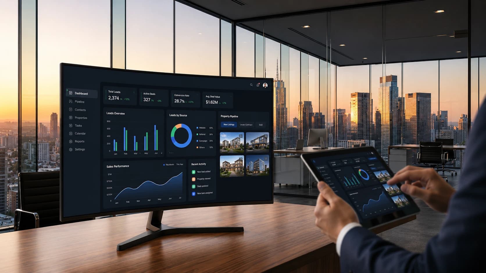 Real-estate CRM lead scoring dashboard